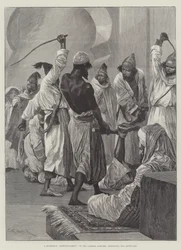 Een ochtendvermaak in de Kasbah, Tanger, het toedienen van de bastinado